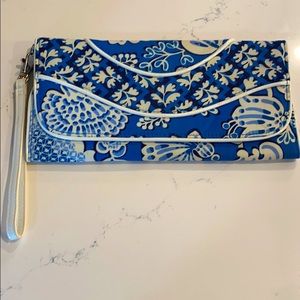 Vera Bradley Blue and White Clutch with Strap